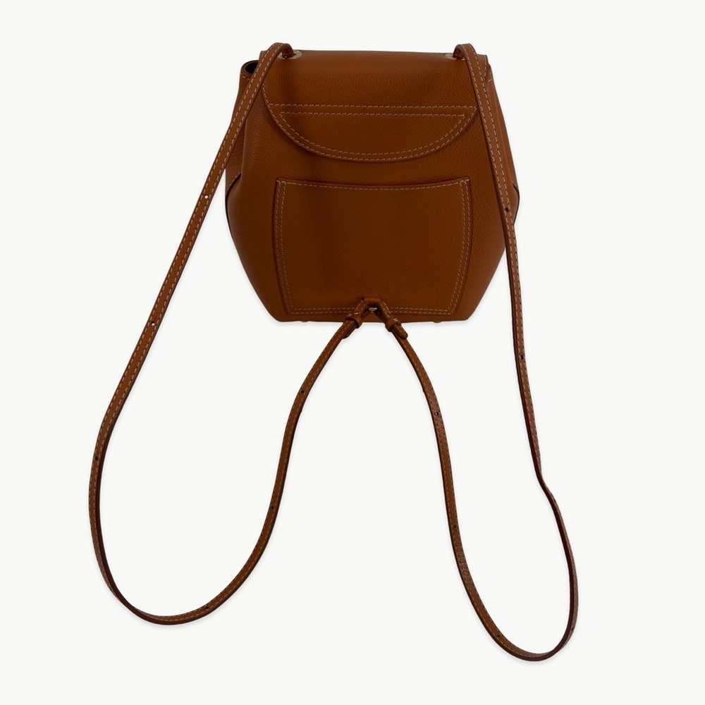 Polène Numéro Un Mini Backpack Convertible 3-Way Caramel Tan Rare Minimalist - Picture 7 of 16
